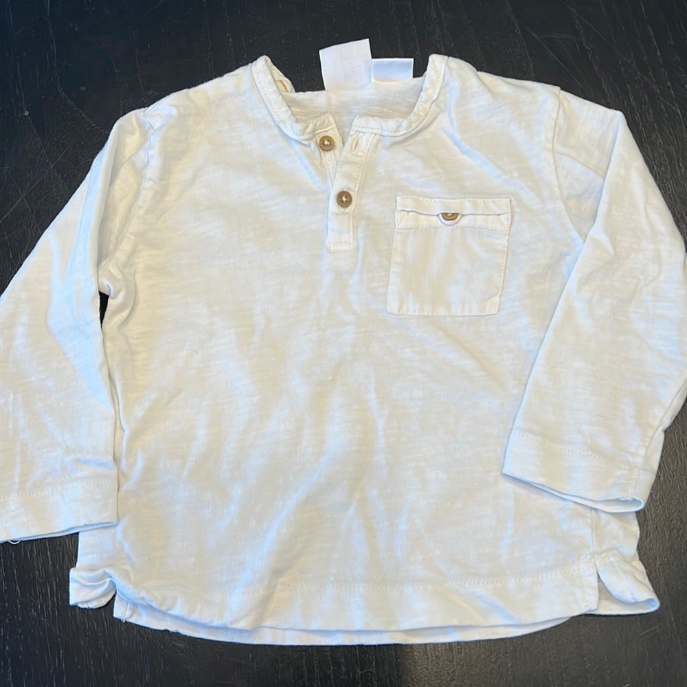 Zara white Henley shirt